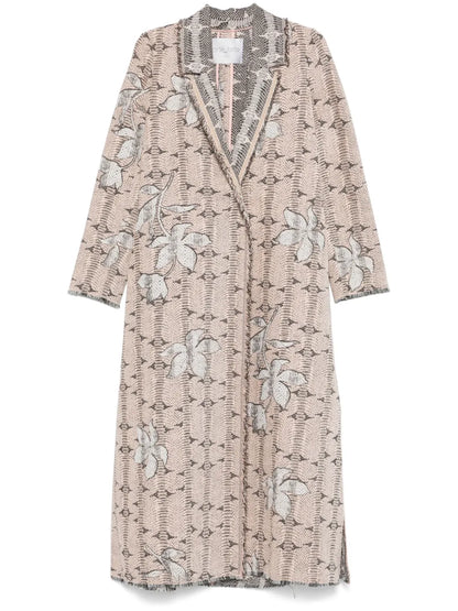 Floral-Jacquard Coat