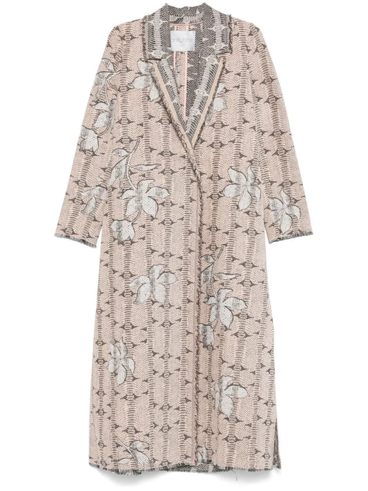 Floral-Jacquard Coat