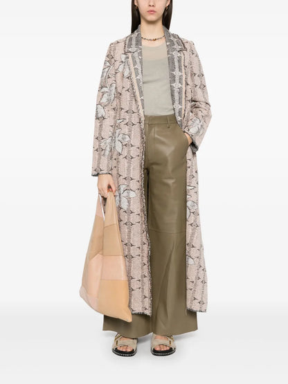 Floral-Jacquard Coat
