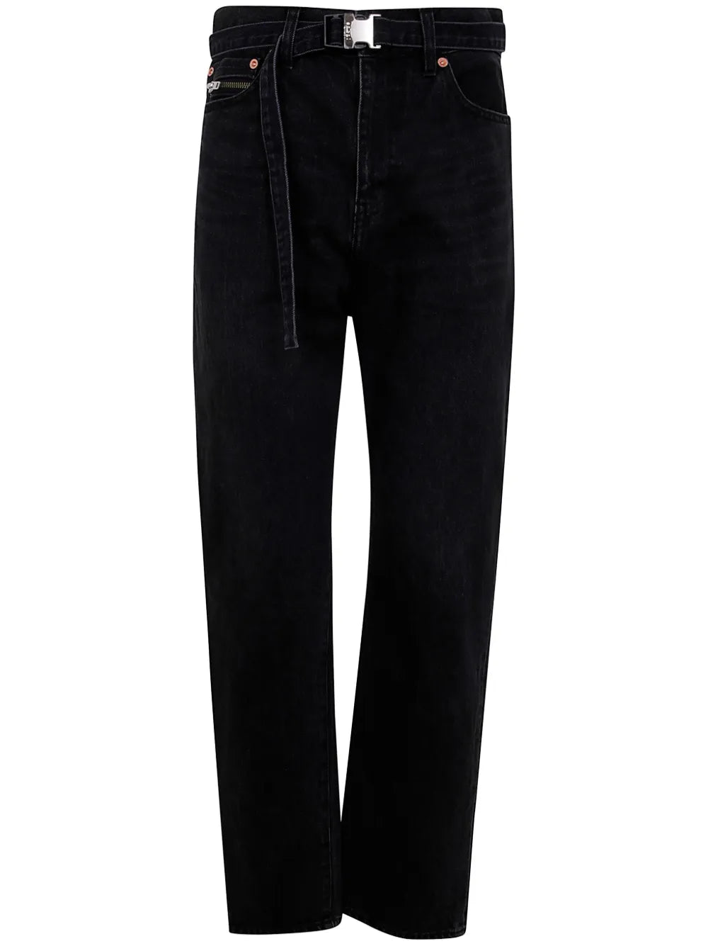 Belted Straight Jeans