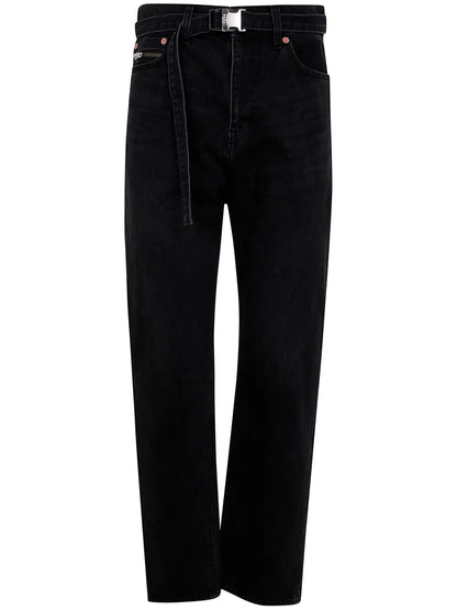 Belted Straight Jeans