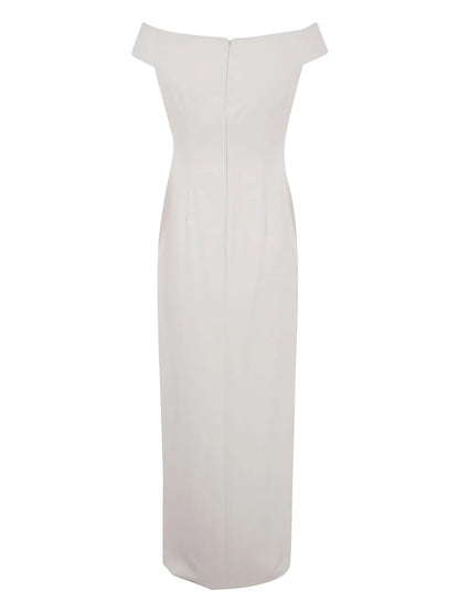 Off-Shoulder Crepe Gown