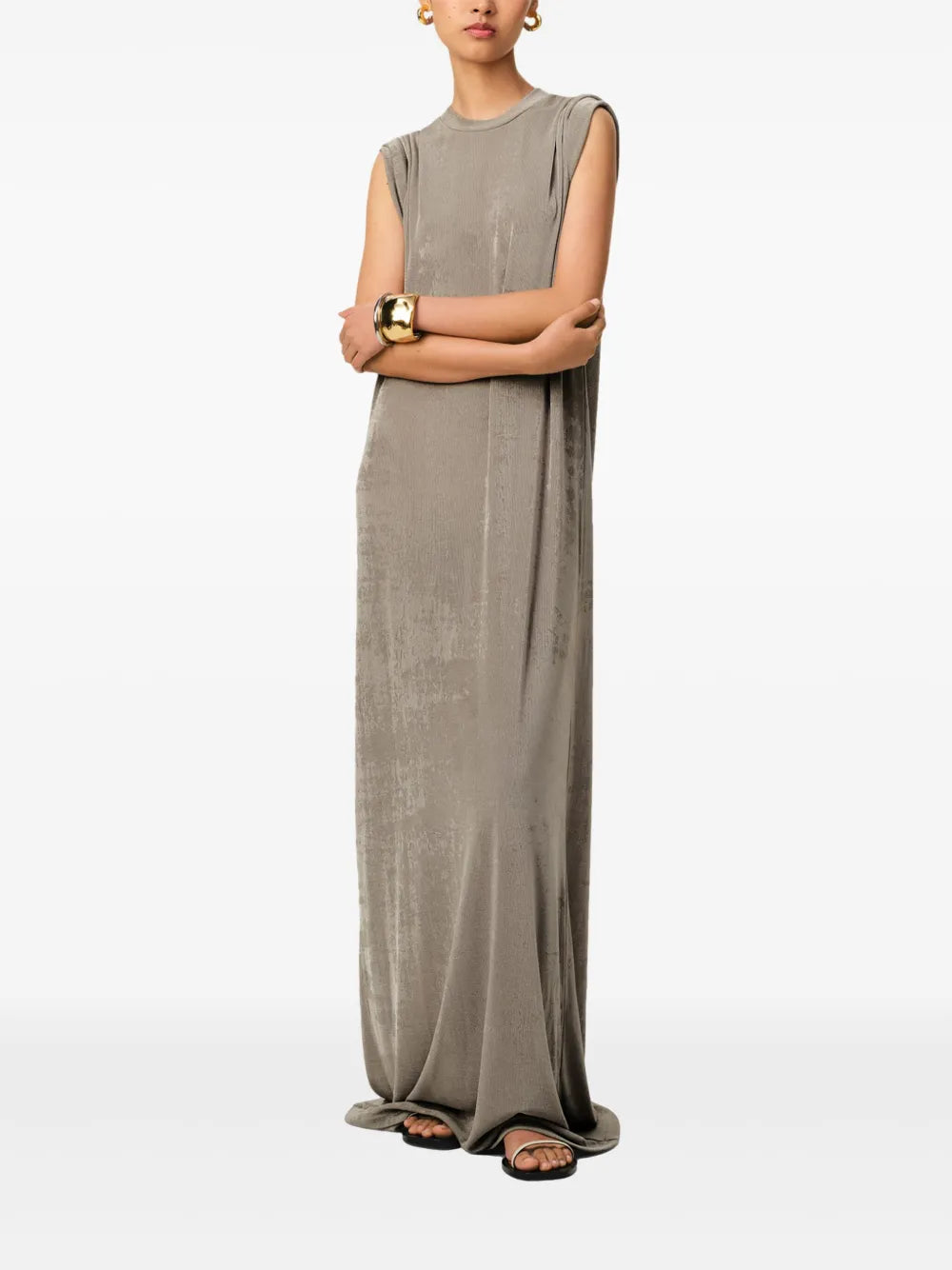 Short-Sleeved Long Dress