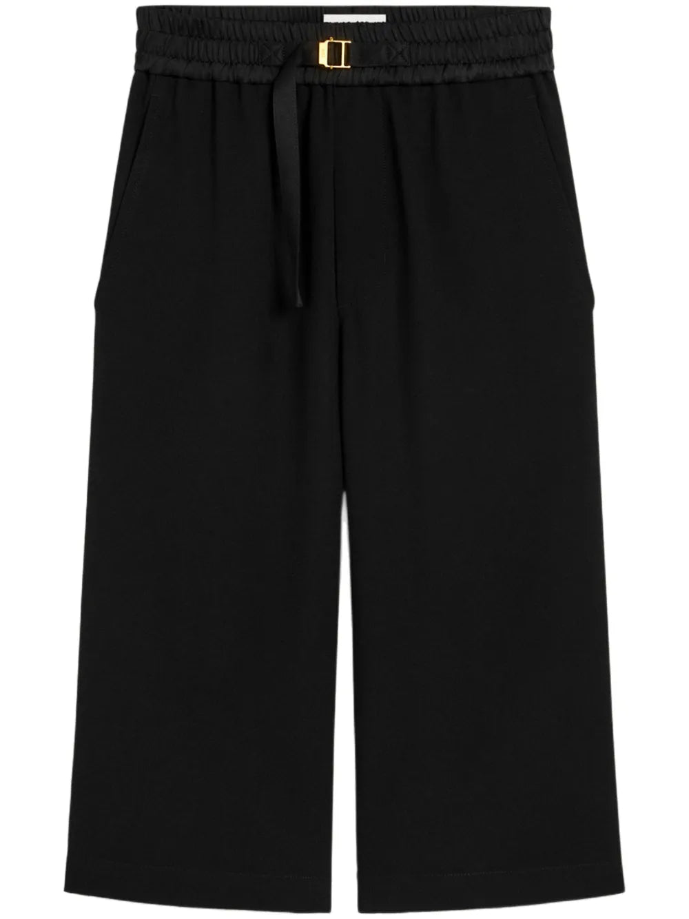 Elasticated-Waistband Crepe Shorts