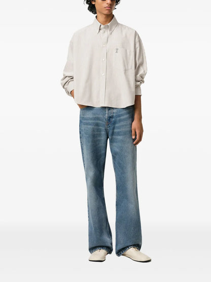 Button-Down Cropped Shirt