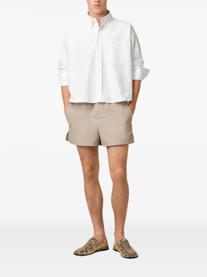 Button-Down Cropped Shirt