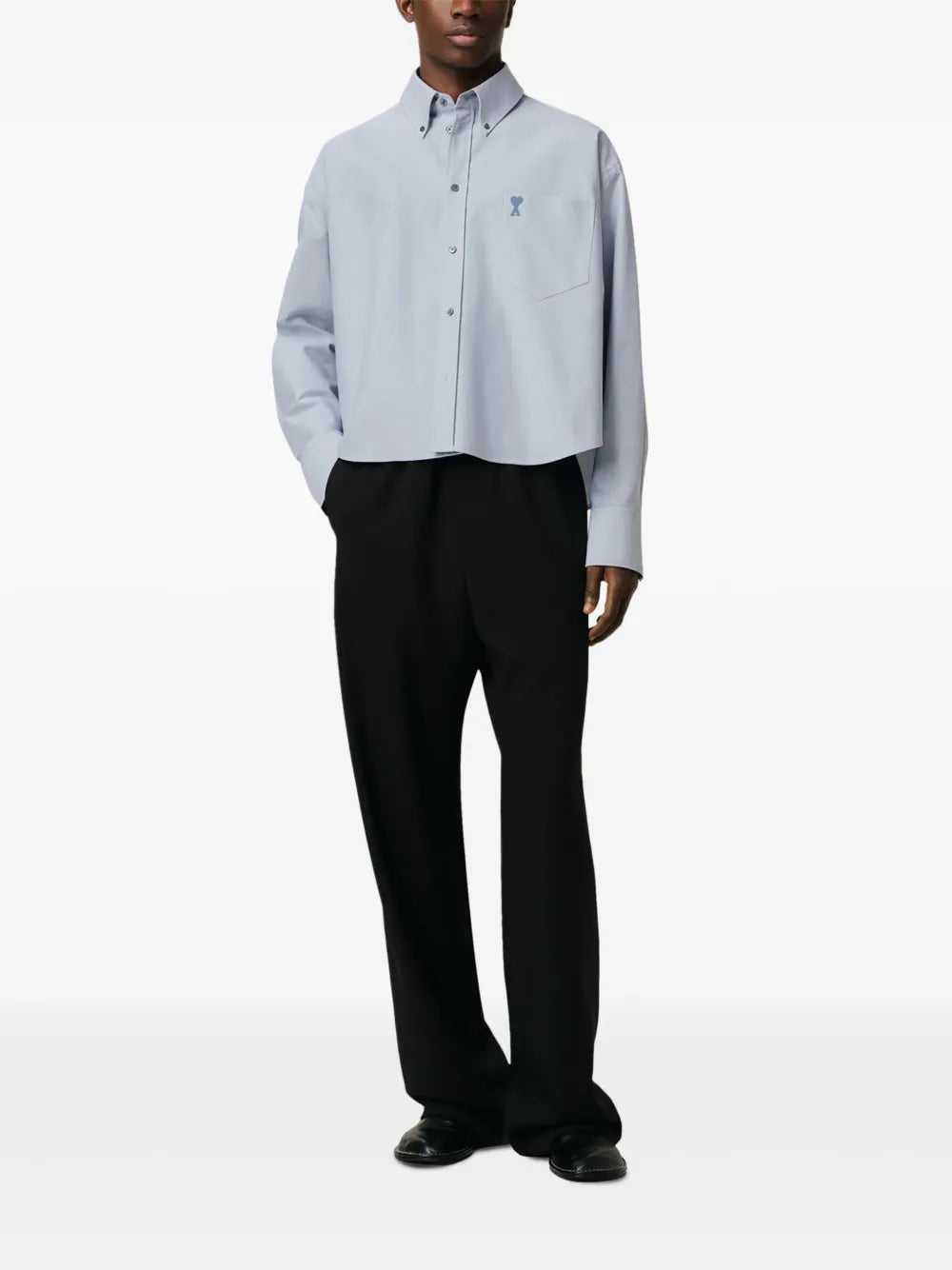 Button-Down Cropped Shirt