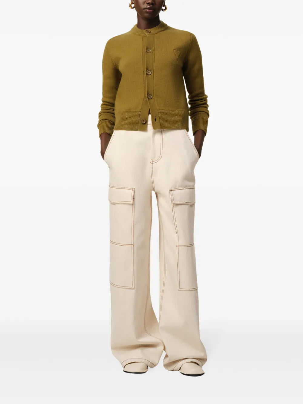 Ami De Coeur-Embossed Cardigan