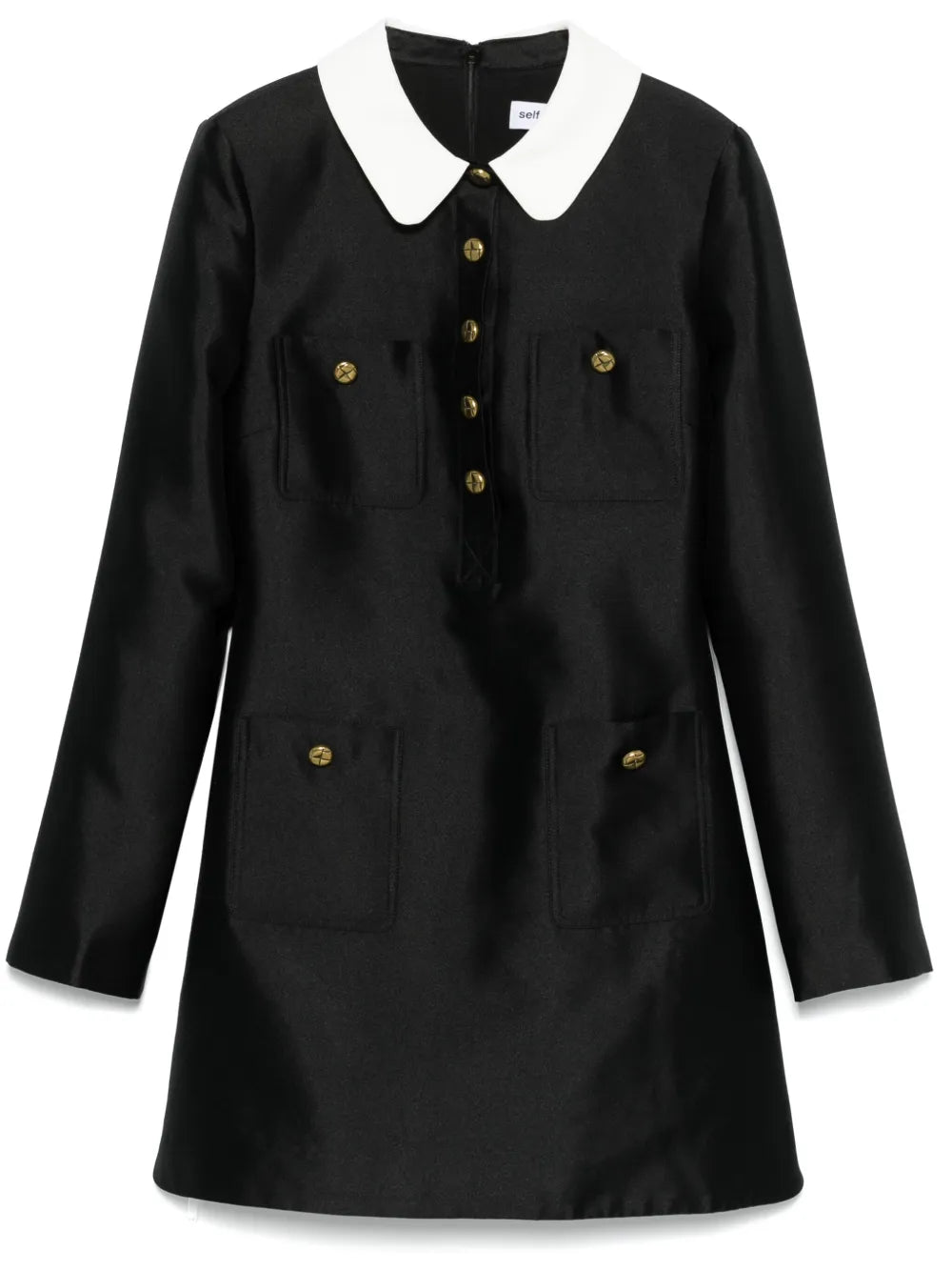 Contrast-Collar Mini Dress