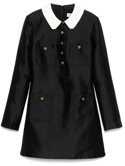 Contrast-Collar Mini Dress