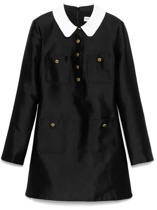 Contrast-Collar Mini Dress