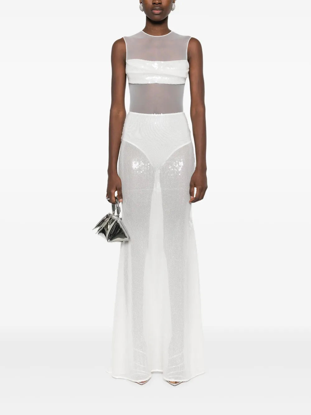 Sequinned Mesh Gown
