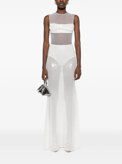 Sequinned Mesh Gown