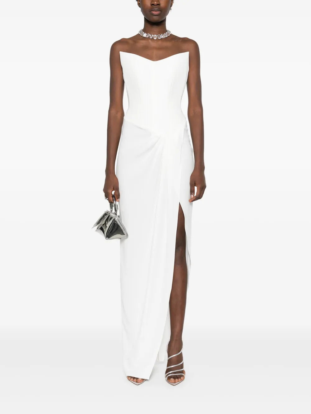 Crepe Corset Maxi Dress