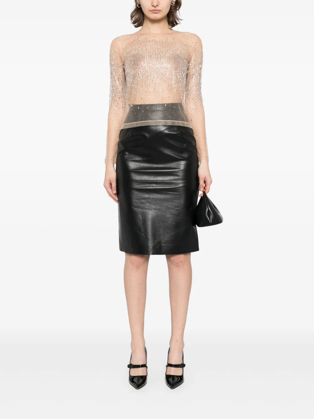 Lambskin Pencil Skirt