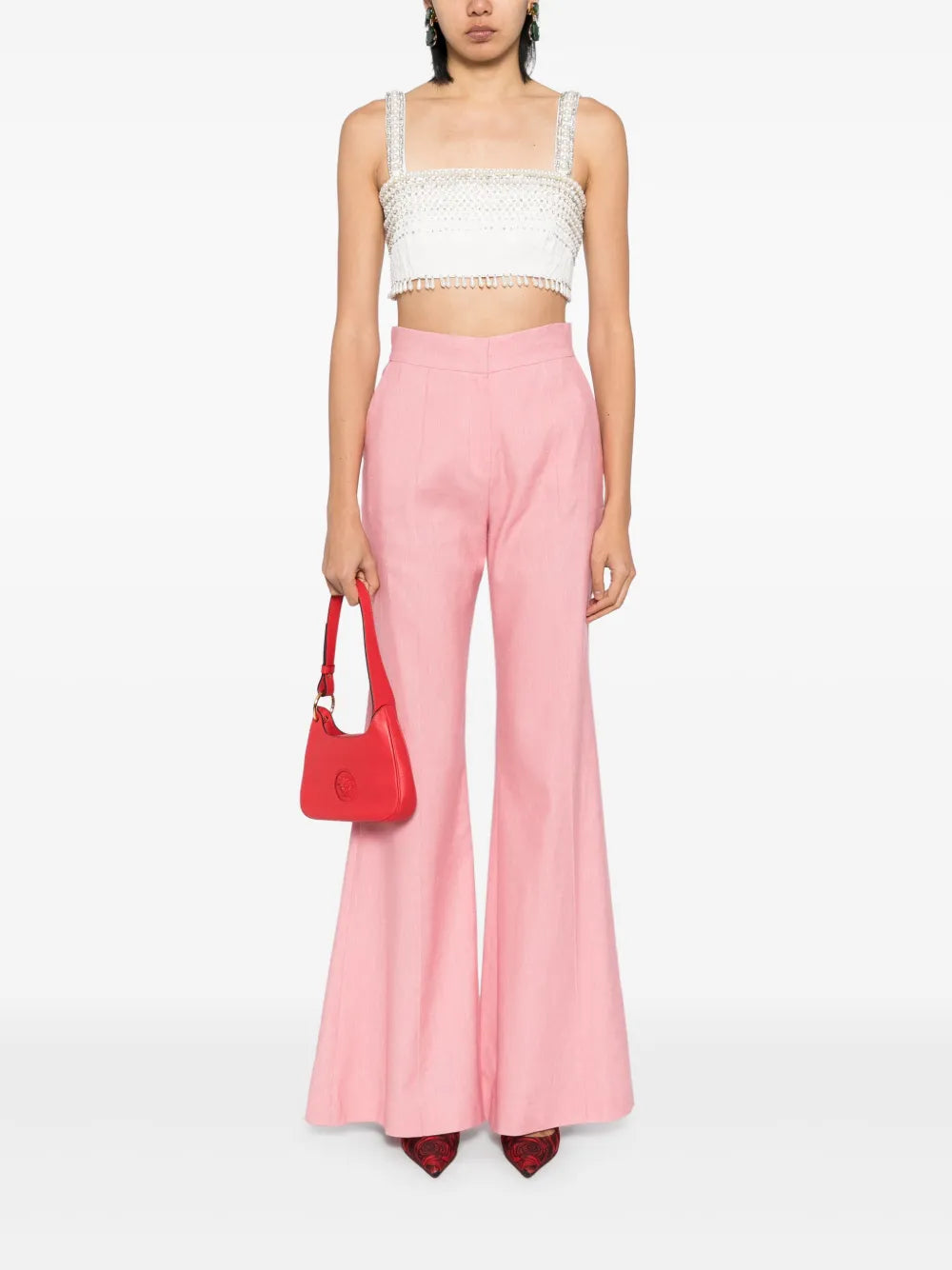 Pearl Trimmed Cropped Vest