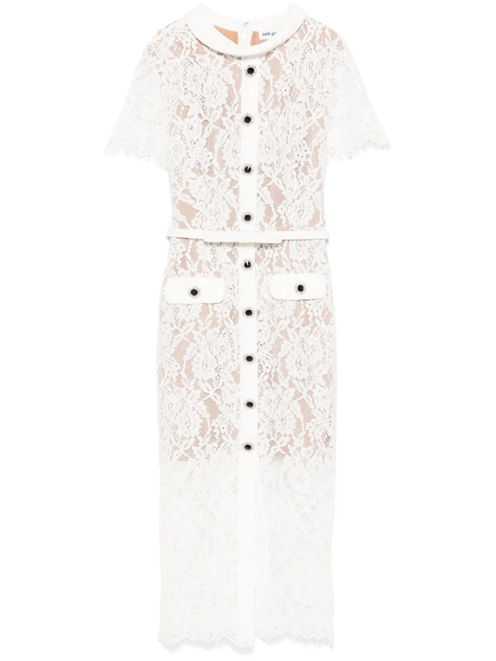 Floral-Lace Midi Dress