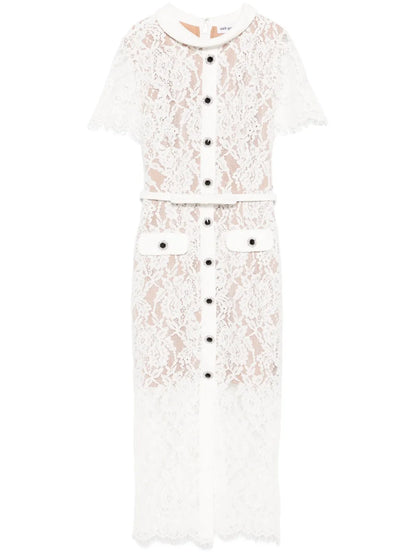 Floral-Lace Midi Dress