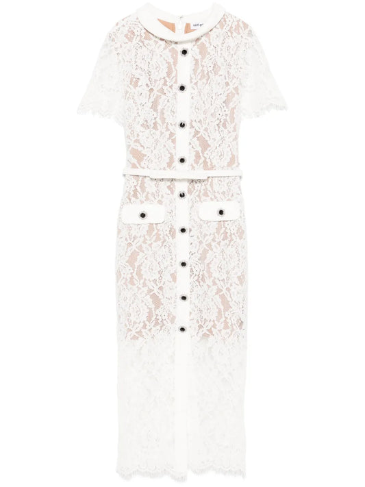 Floral-Lace Midi Dress