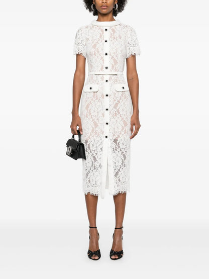 Floral-Lace Midi Dress