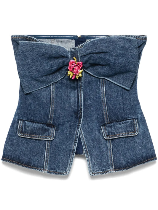Denim Bandeau Top