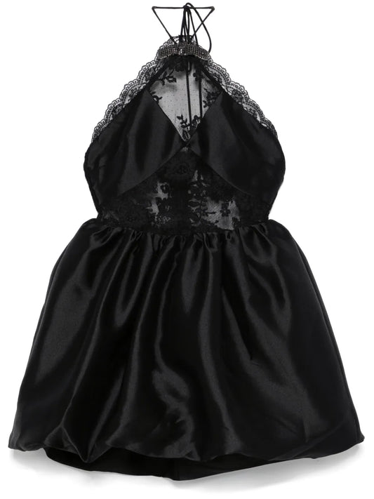 Lace-Detailed Mini Dress