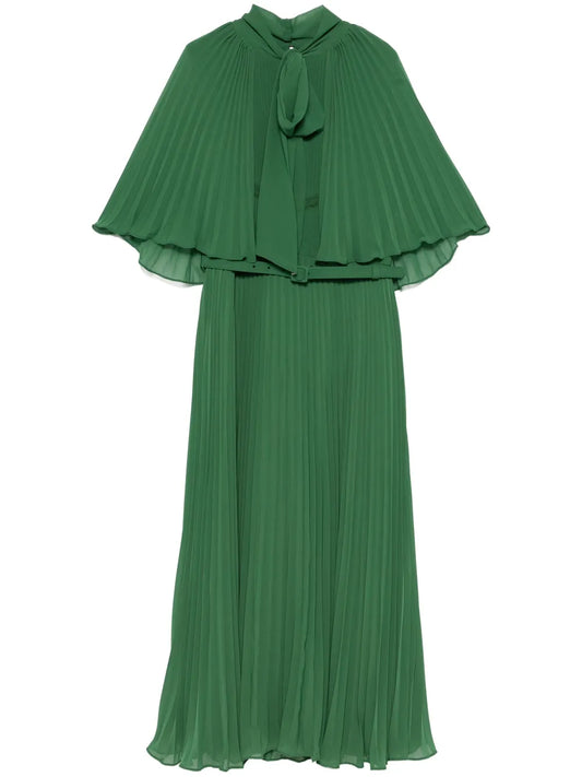 Chiffon Cape Midi Dress