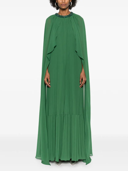Chiffon Cape Maxi Dress
