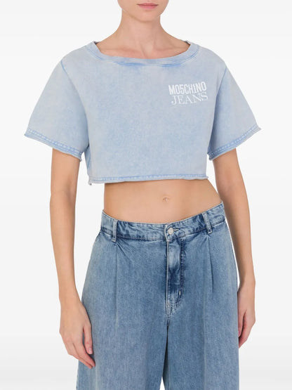 Denim Cropped T-Shirt