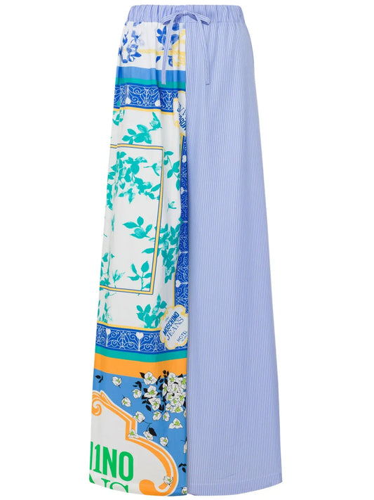 Patchwork Wide-Leg Trousers