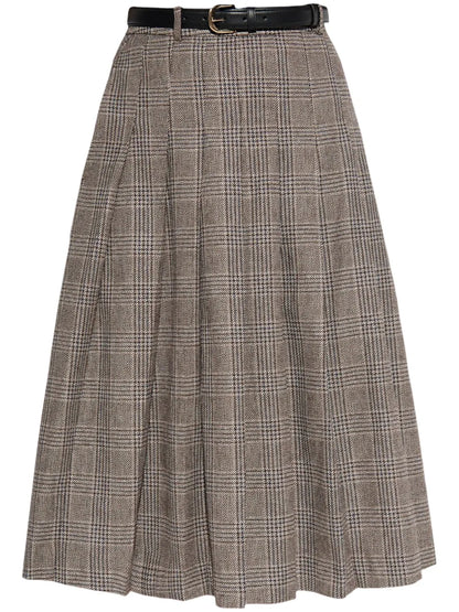 Pleated Check Skirt