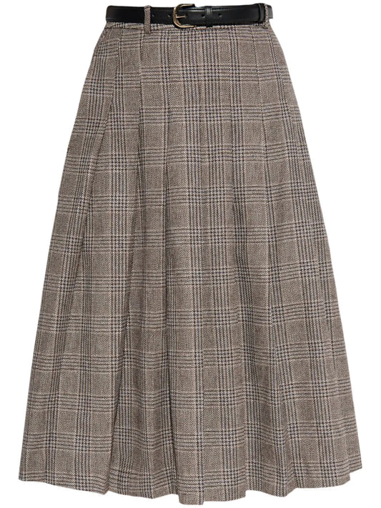 Pleated Check Skirt