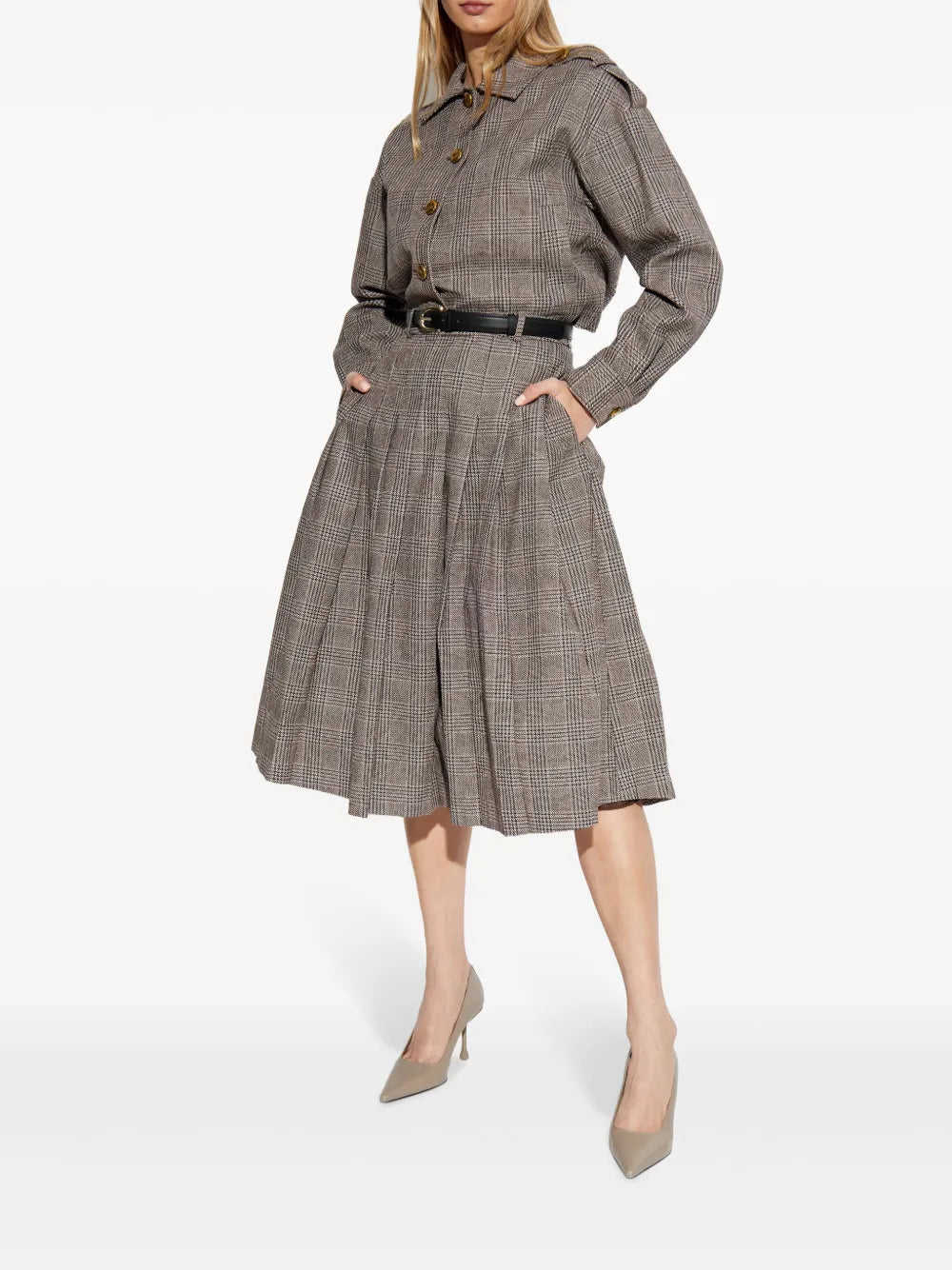 Pleated Check Skirt