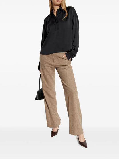 Long-Sleeve Polo Top