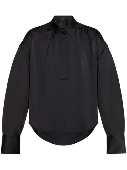 Long-Sleeve Polo Top