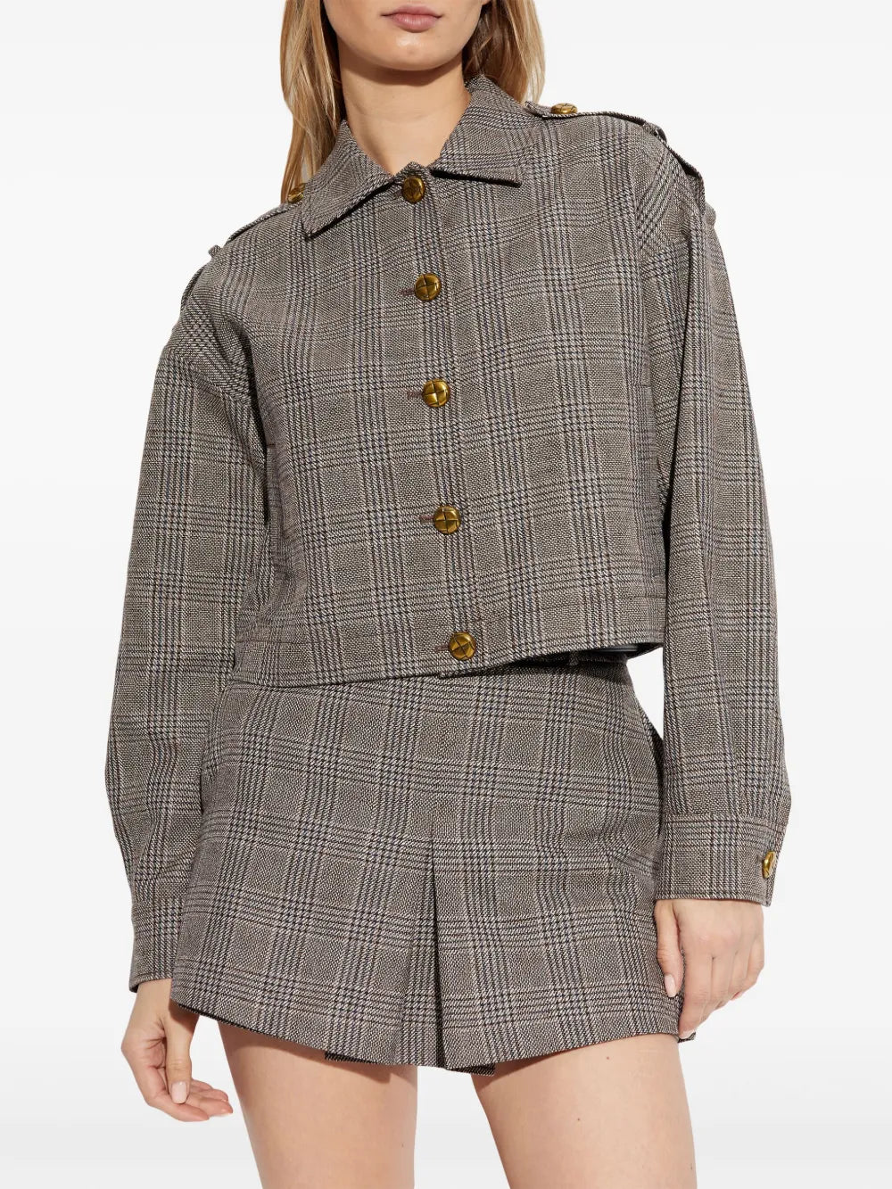 Crop Checkered Jacket