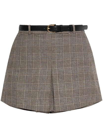 Checkered Pleated Skort