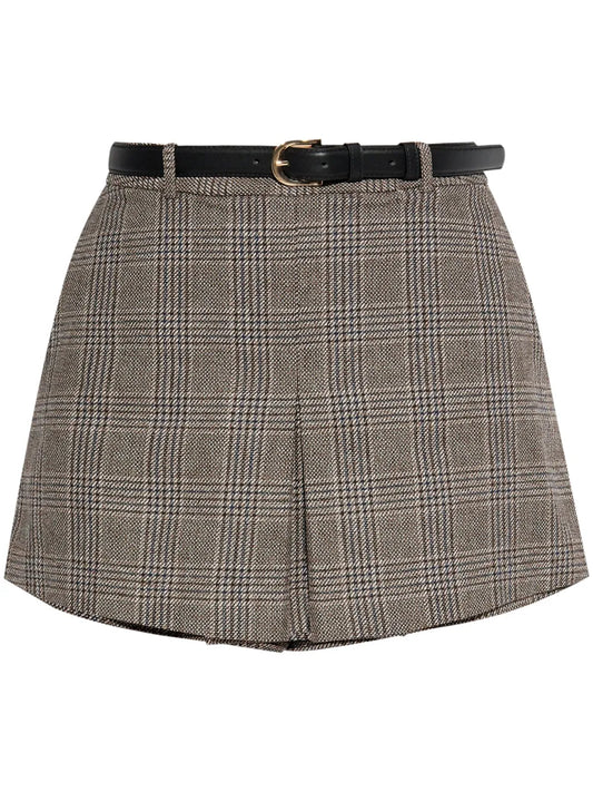 Checkered Pleated Skort