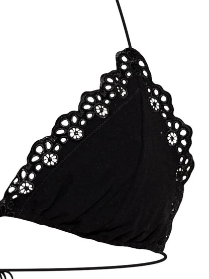 Lace-Trim Bikini Top