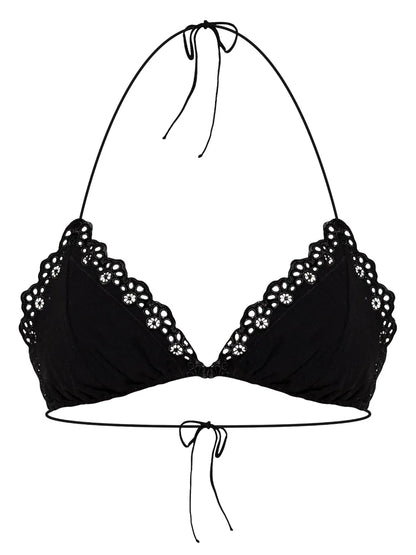 Lace-Trim Bikini Top
