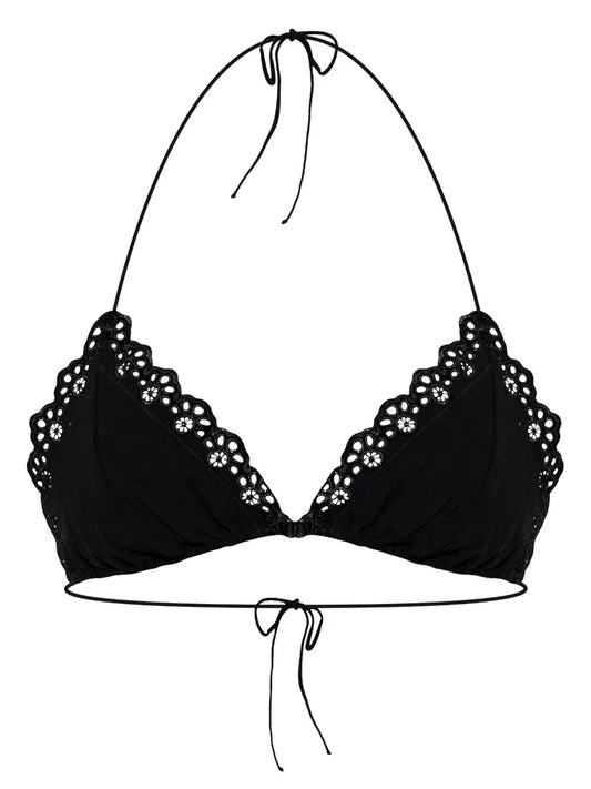 Lace-Trim Bikini Top