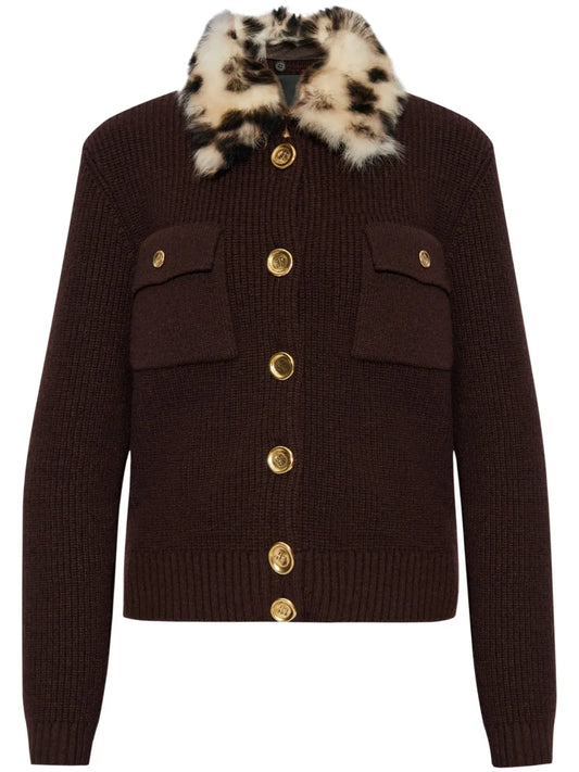 Fur-Collar Cardigan