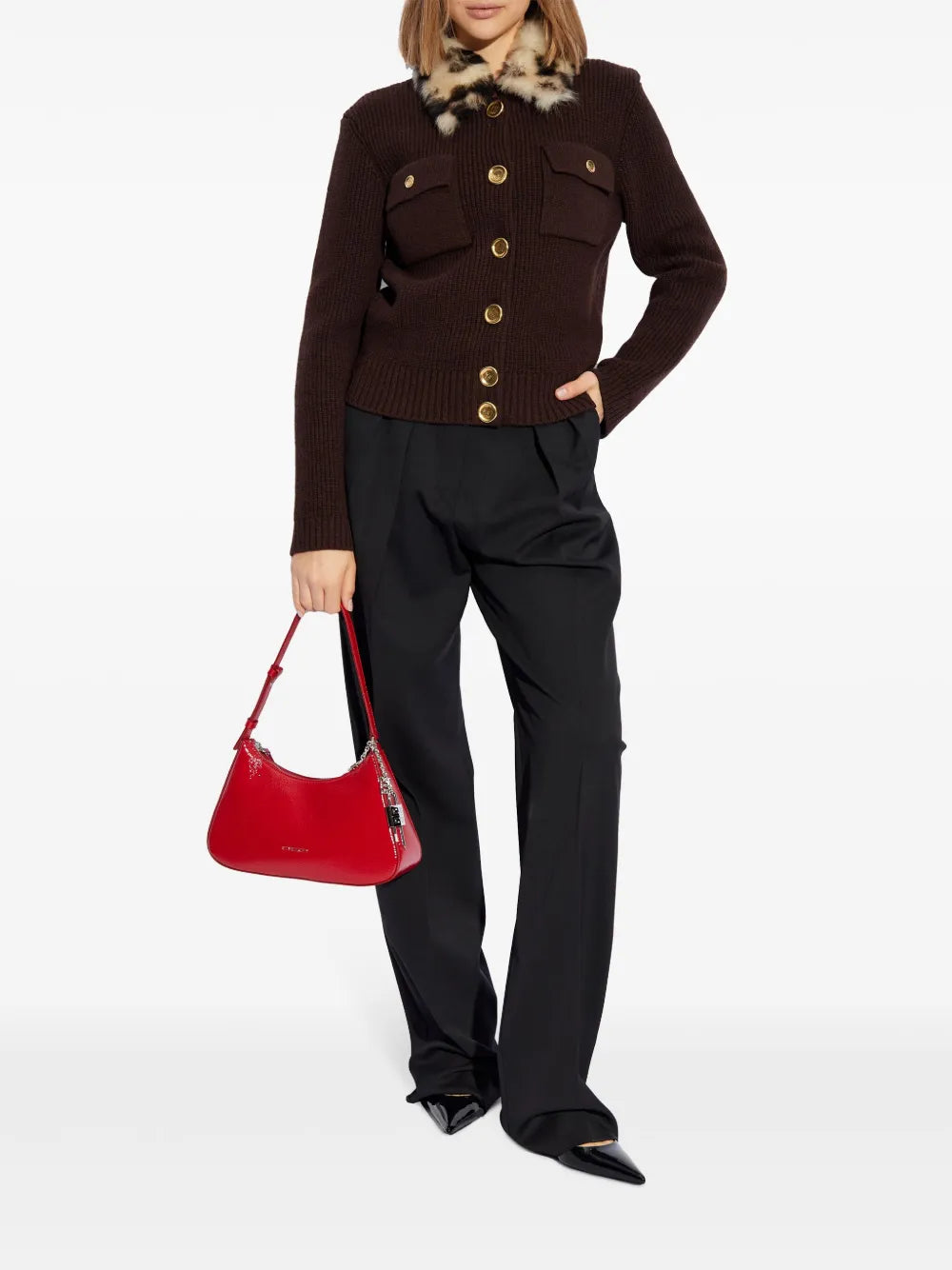 Fur-Collar Cardigan