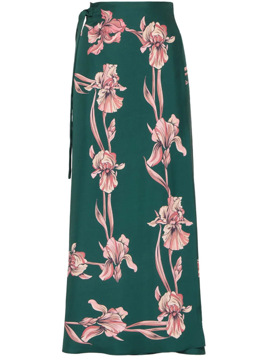 Floral-Print Sarong Skirt