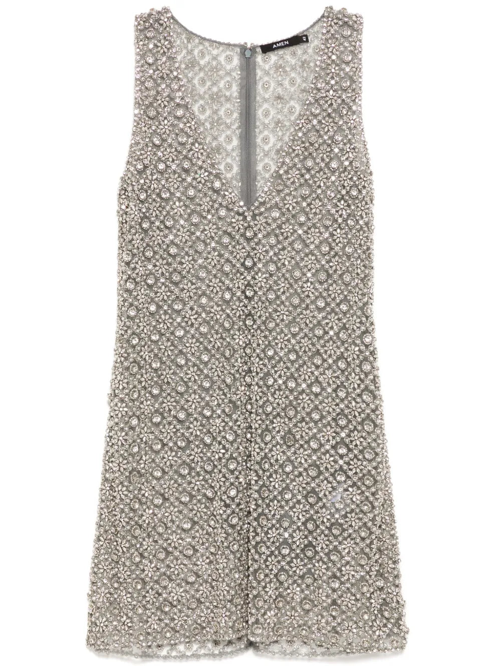 Net-Embroidered Mini Dress
