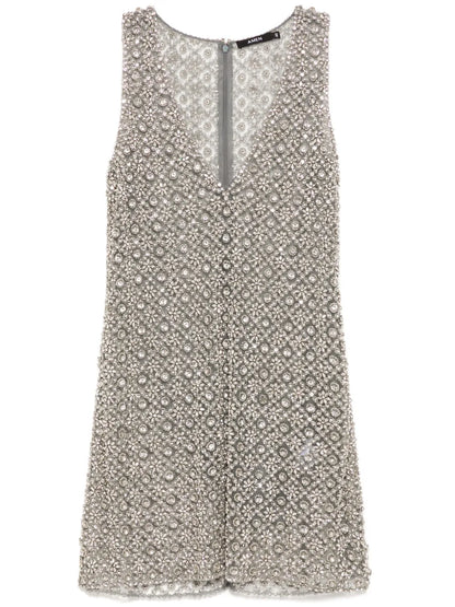 Net-Embroidered Mini Dress