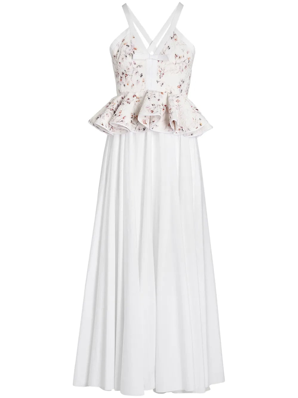 Floral-Jacquard Maxi Dress