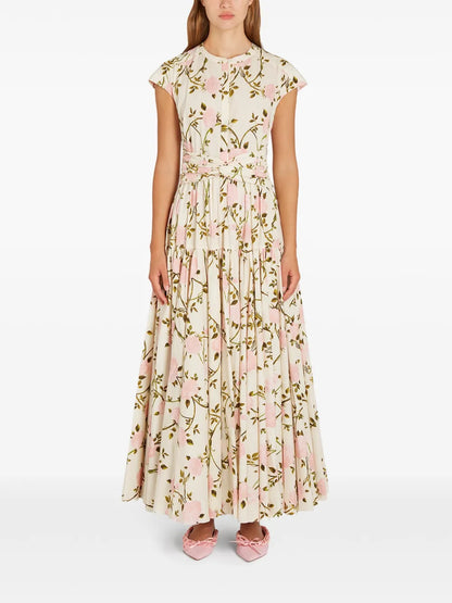 Rosier-Print Poplin Dress