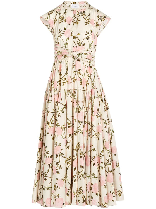 Rosier-Print Poplin Dress