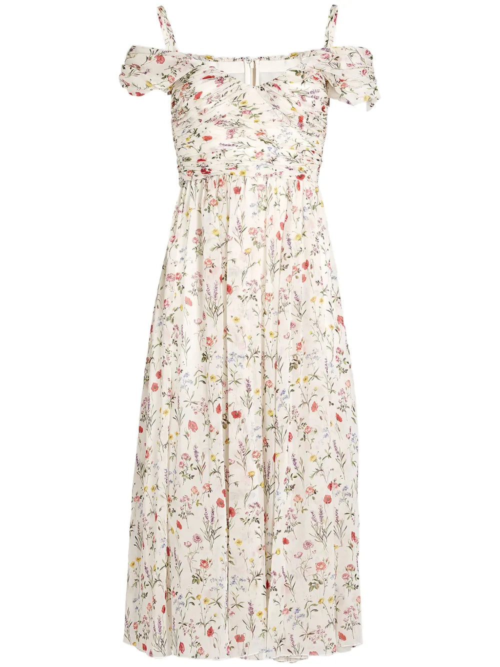 Impressionist-Print Georgette Dress